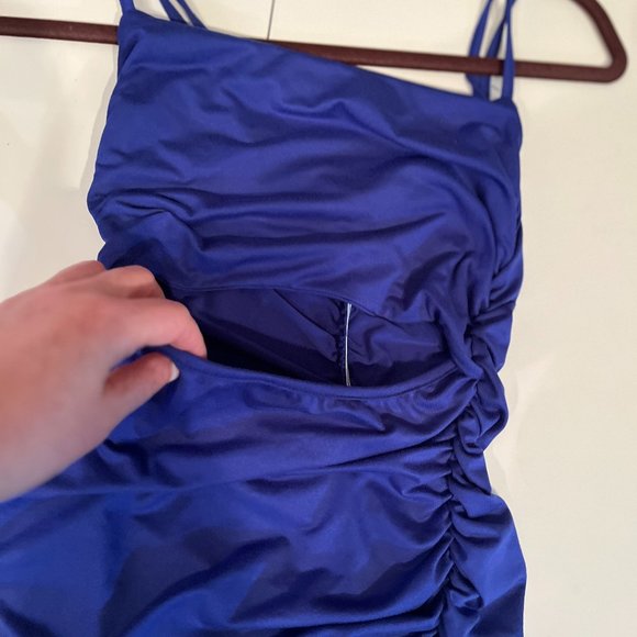 BORIFLORS Women's Cut Out Rouched Backless Spaghetti Strap Dress Size XS - Picture 2 of 14